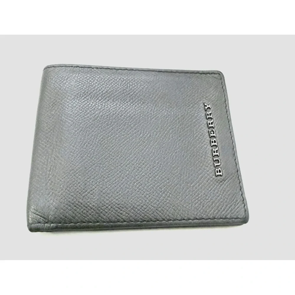 Burberry Men's Wallet Gray Leather Bifold